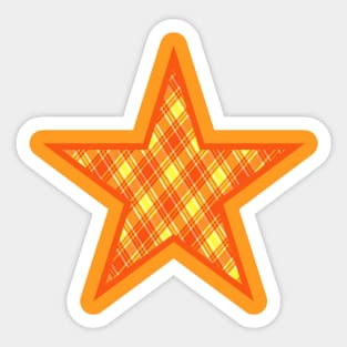 Citrus plaid filled star Sticker